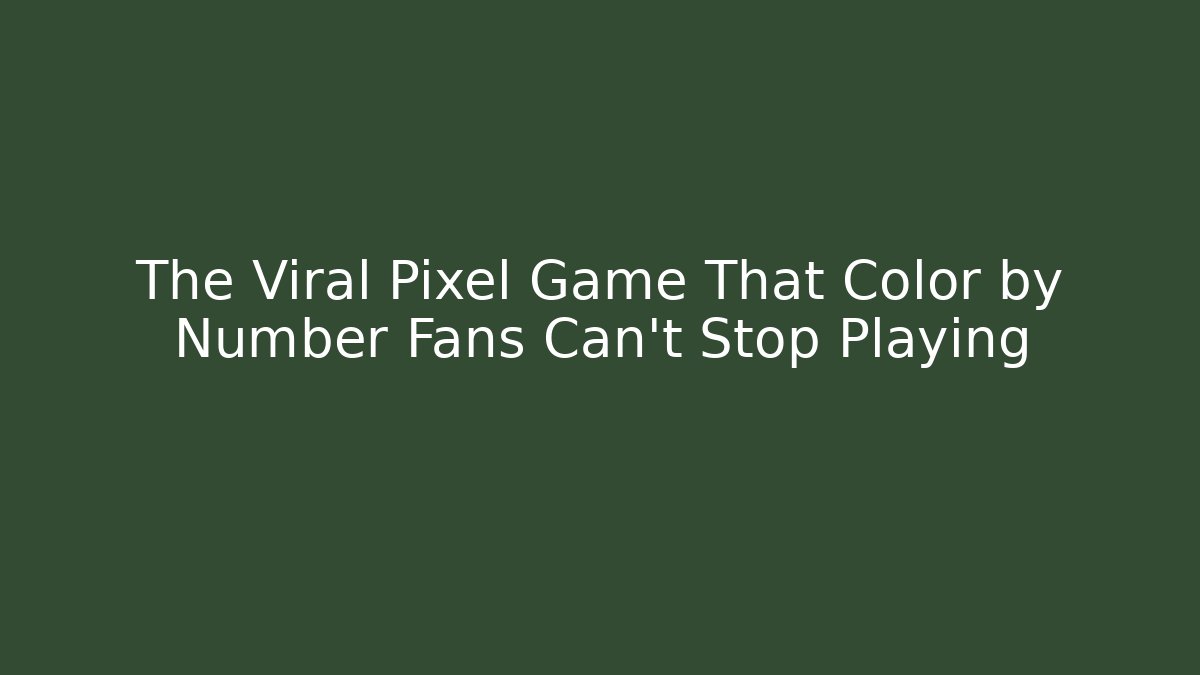 The Viral Pixel Game That Color by Number Fans Can’t Stop Playing