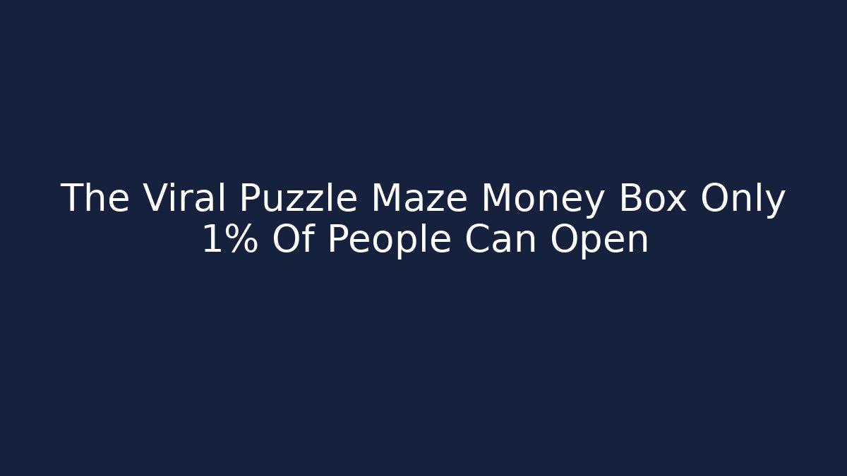 The Viral Puzzle Maze Money Box Only 1% Of People Can Open
