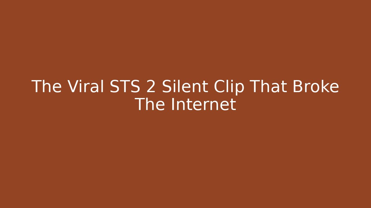 The Viral STS 2 Silent Clip That Broke The Internet