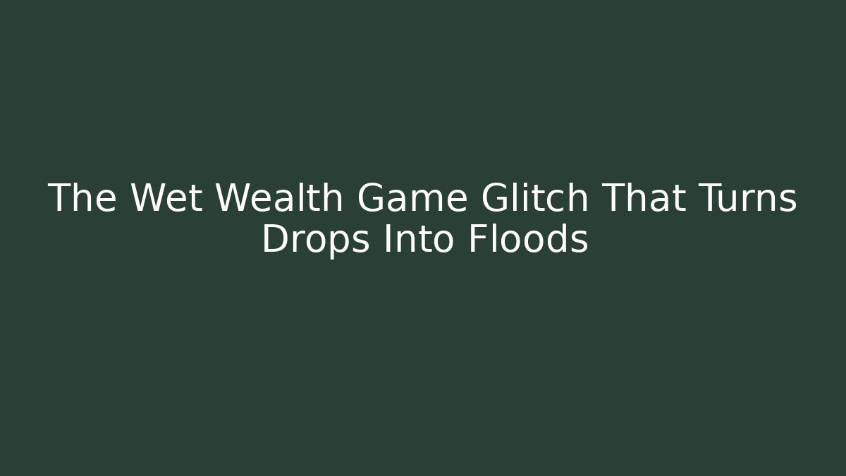 The Wet Wealth Game Glitch That Turns Drops Into Floods