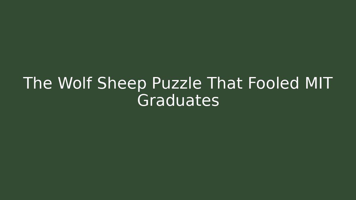 The Wolf Sheep Puzzle That Fooled MIT Graduates