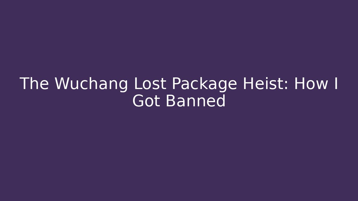 The Wuchang Lost Package Heist: How I Got Banned