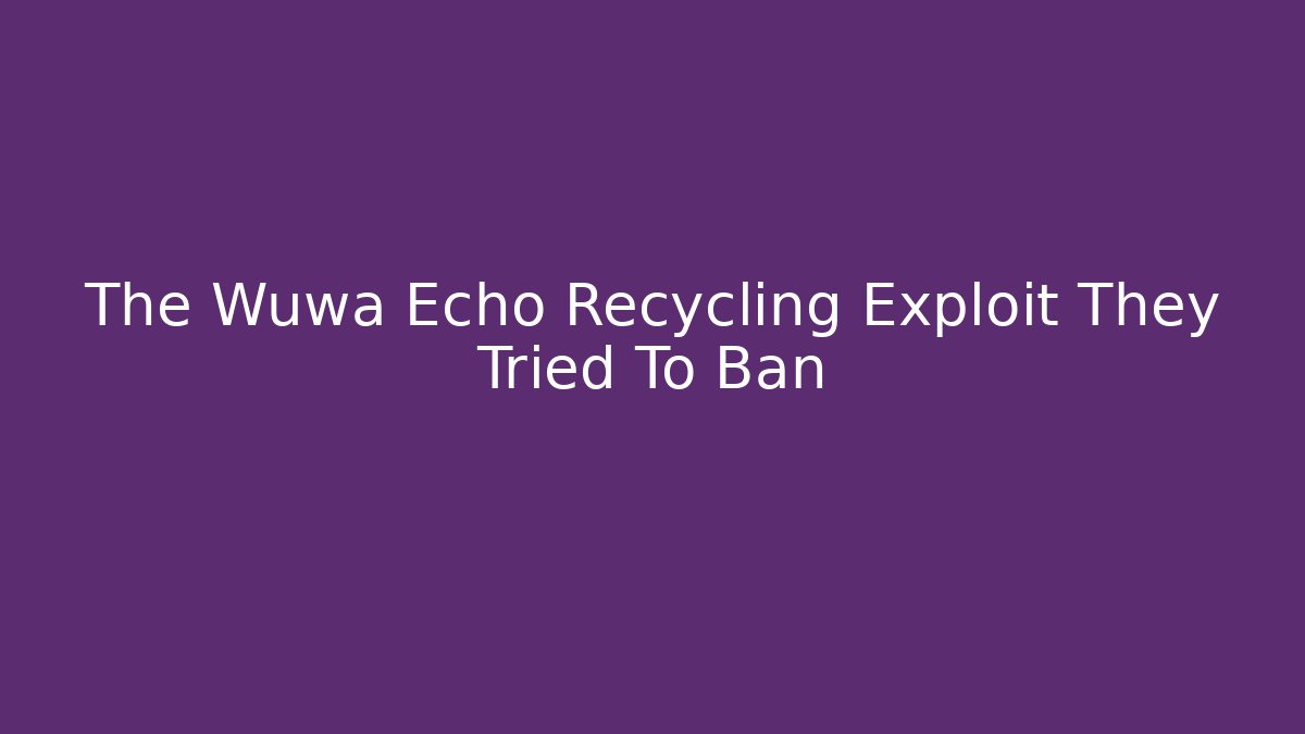 The Wuwa Echo Recycling Exploit They Tried To Ban - Create More Assets