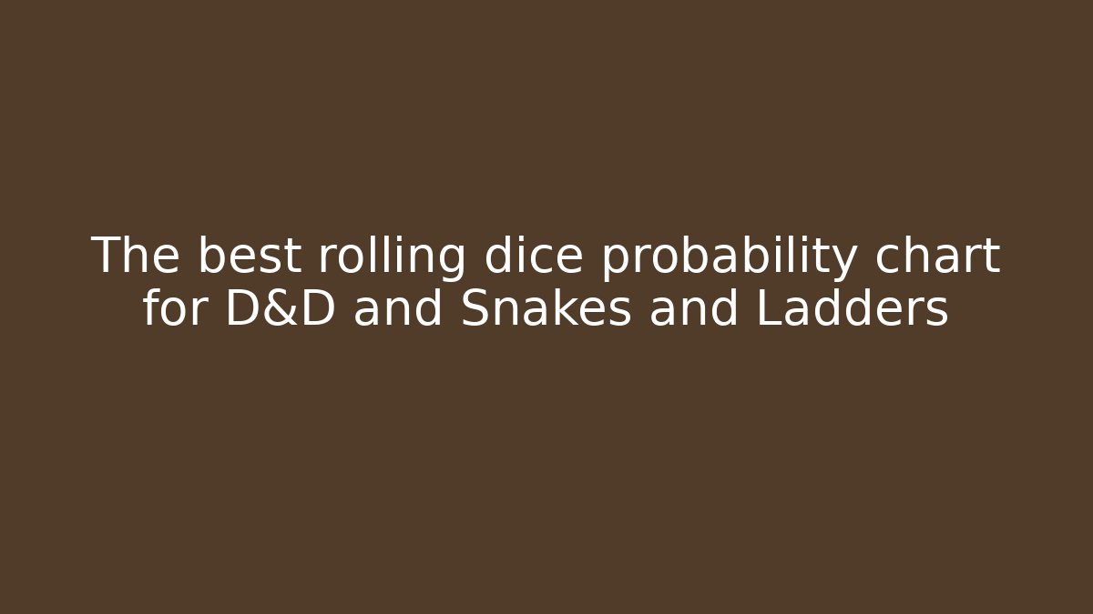The best rolling dice probability chart for D&D and Snakes and Ladders