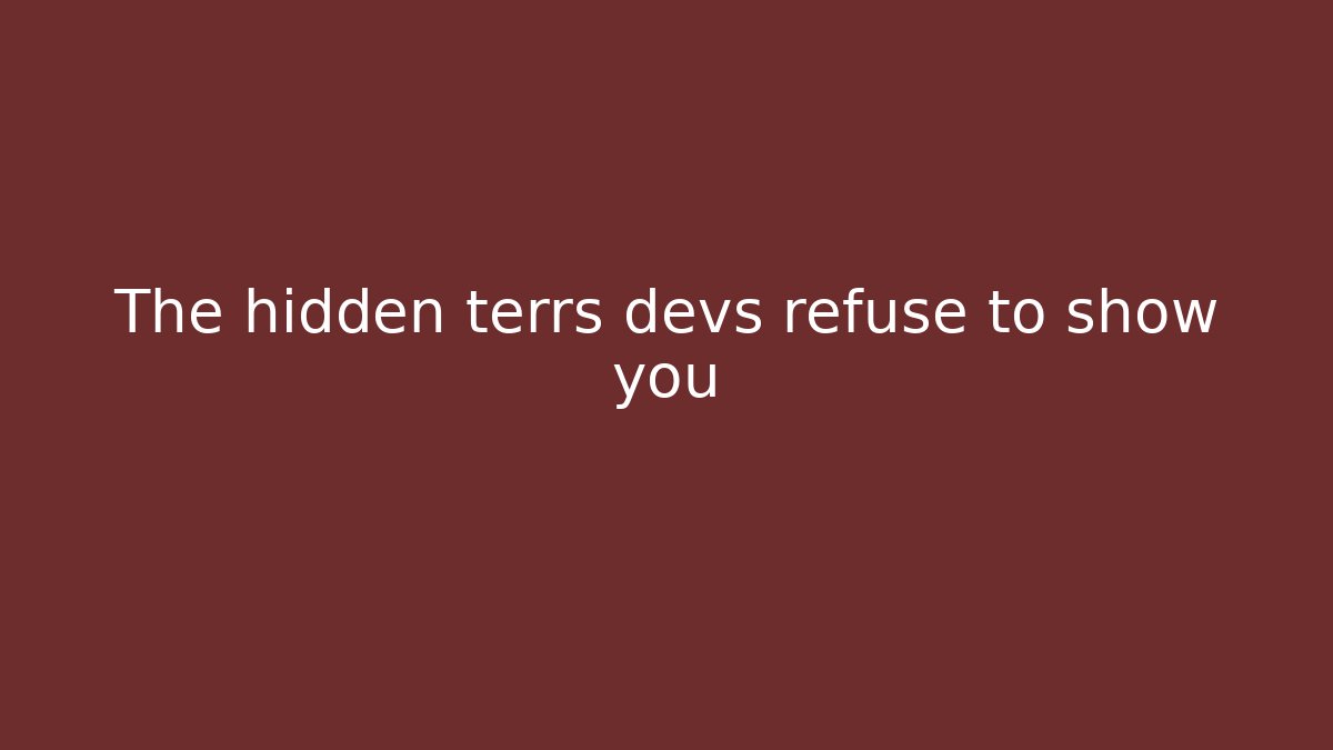 The hidden terrs devs refuse to show you - Create More Assets