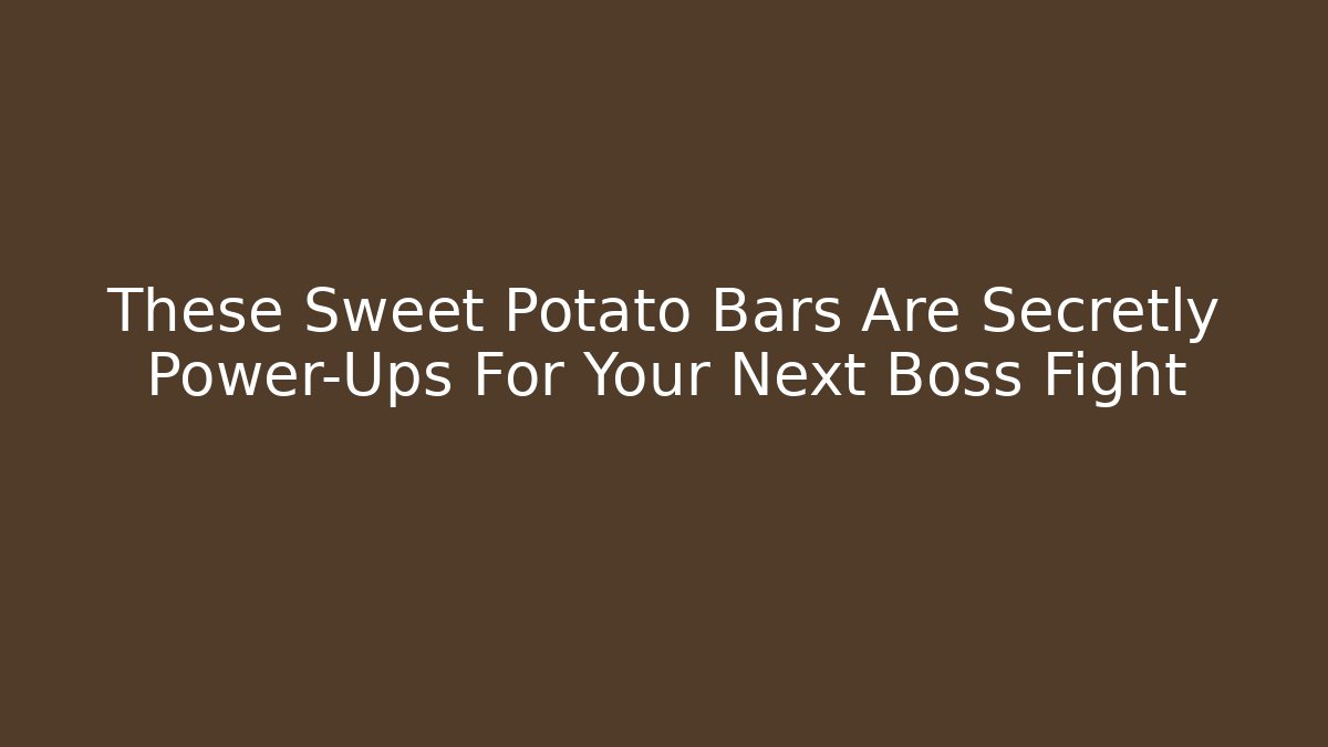 These Sweet Potato Bars Are Secretly Power-Ups For Your Next Boss Fight