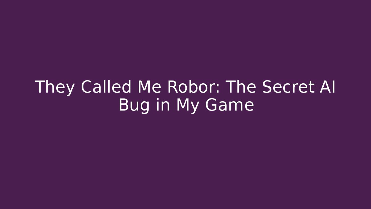 They Called Me Robor: The Secret AI Bug in My Game
