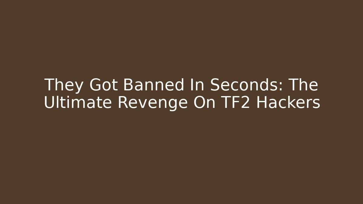 They Got Banned In Seconds: The Ultimate Revenge On TF2 Hackers