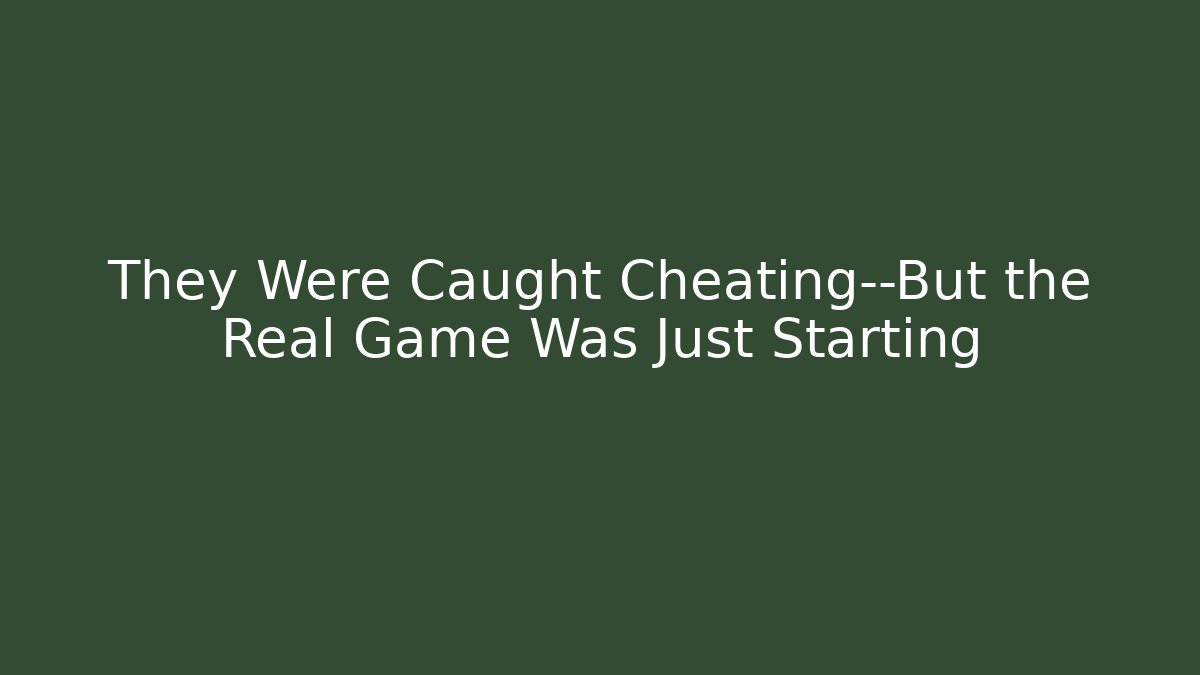 They Were Caught Cheating—But the Real Game Was Just Starting