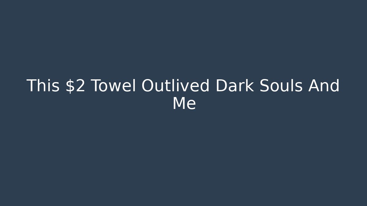 This $2 Towel Outlived Dark Souls And Me