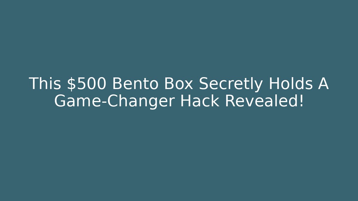 This $500 Bento Box Secretly Holds A Game-Changer Hack Revealed!