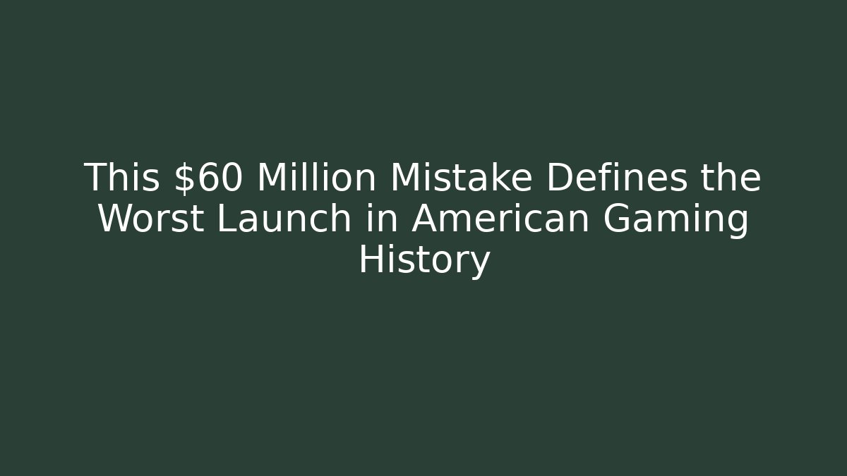 This $60 Million Mistake Defines the Worst Launch in American Gaming History