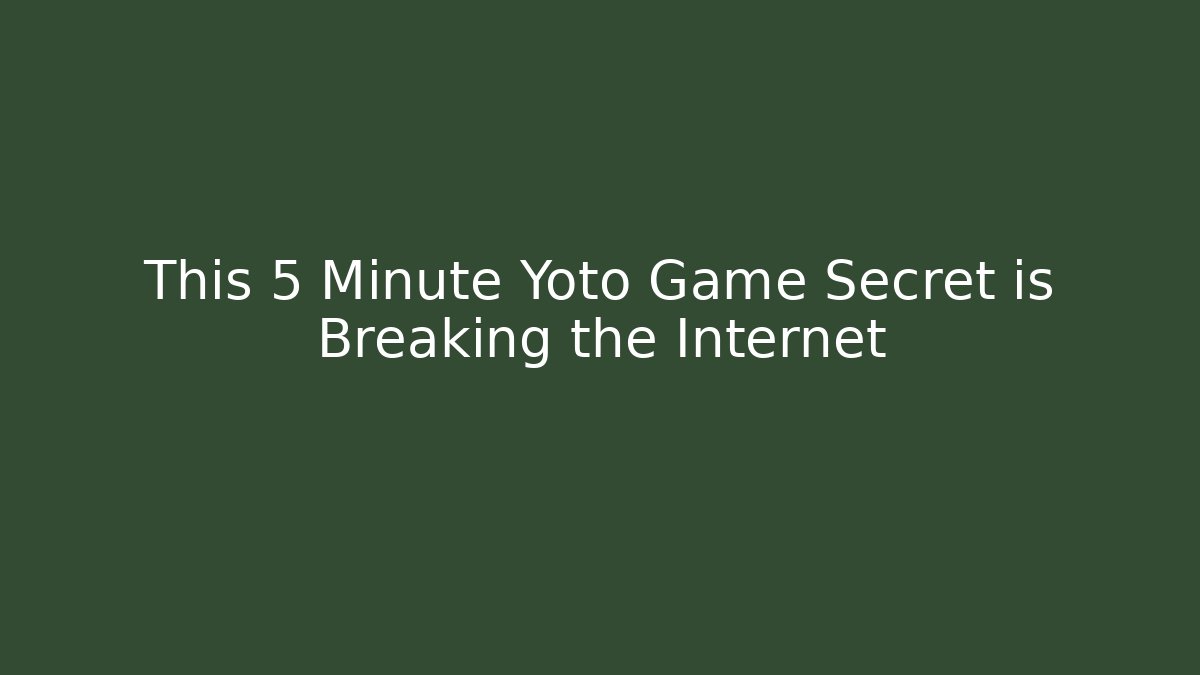 This 5 Minute Yoto Game Secret is Breaking the Internet