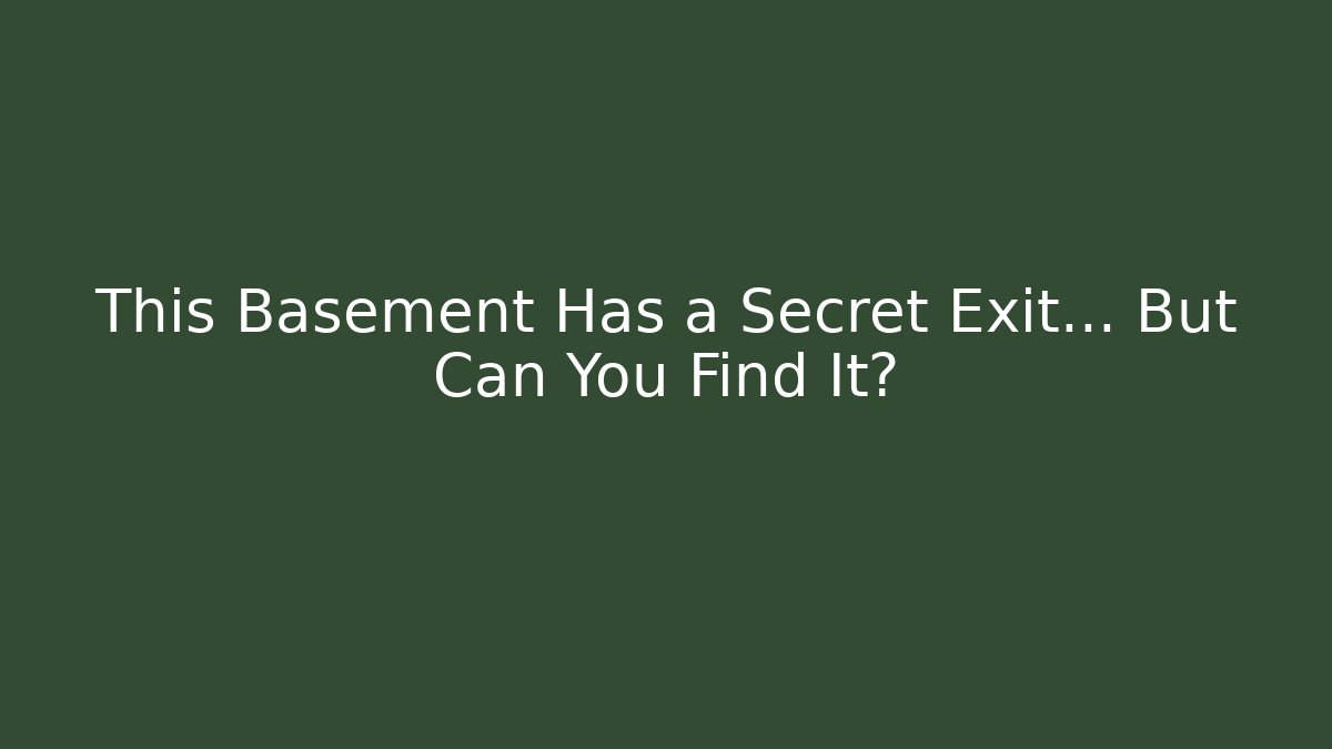 This Basement Has a Secret Exit… But Can You Find It?
