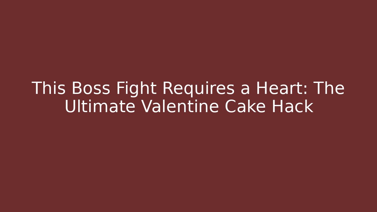 This Boss Fight Requires a Heart: The Ultimate Valentine Cake Hack