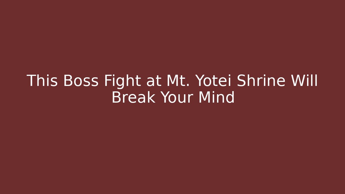 This Boss Fight at Mt. Yotei Shrine Will Break Your Mind