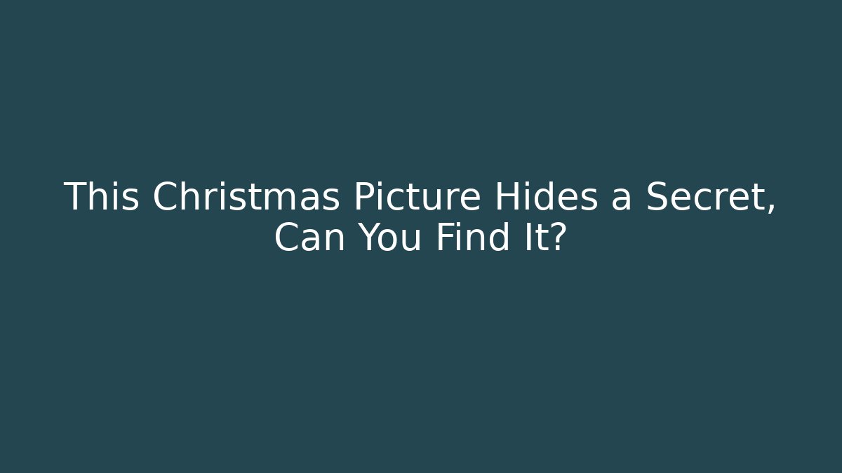 This Christmas Picture Hides a Secret, Can You Find It?
