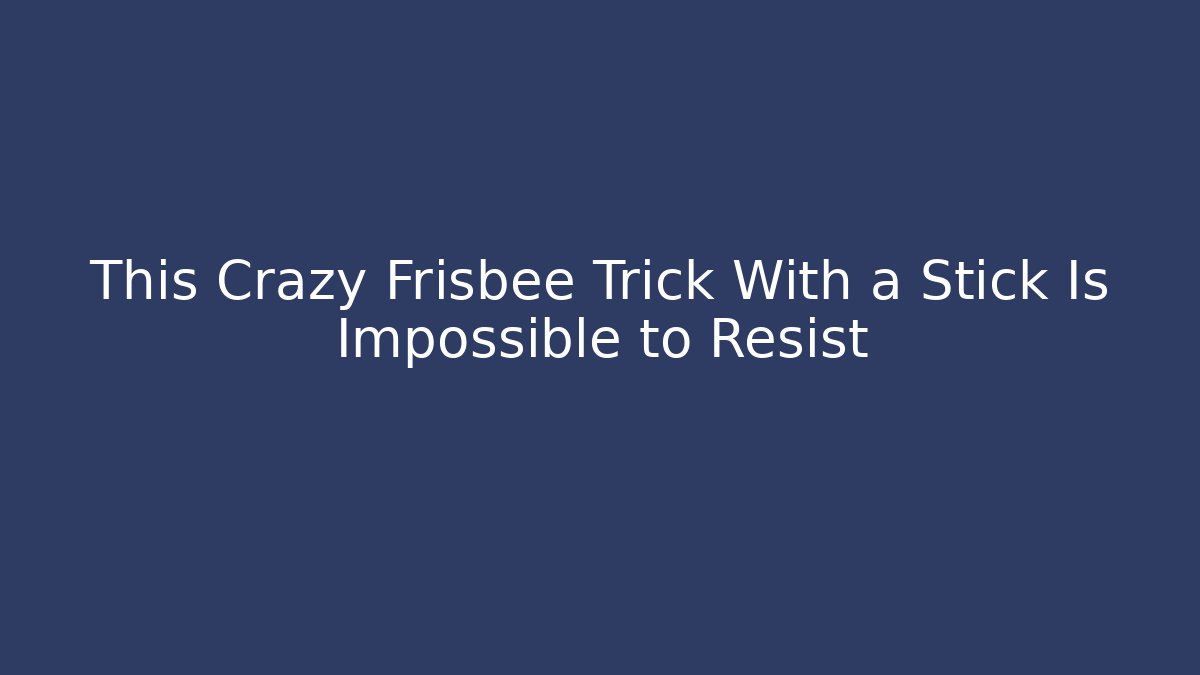 This Crazy Frisbee Trick With a Stick Is Impossible to Resist