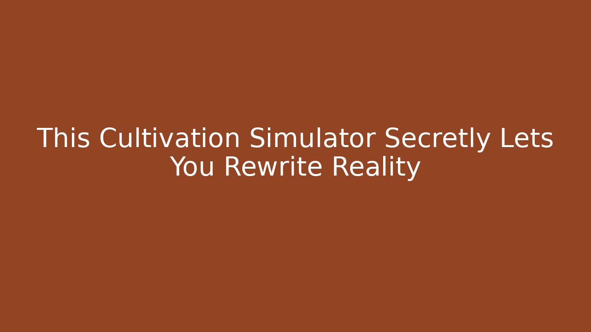 This Cultivation Simulator Secretly Lets You Rewrite Reality