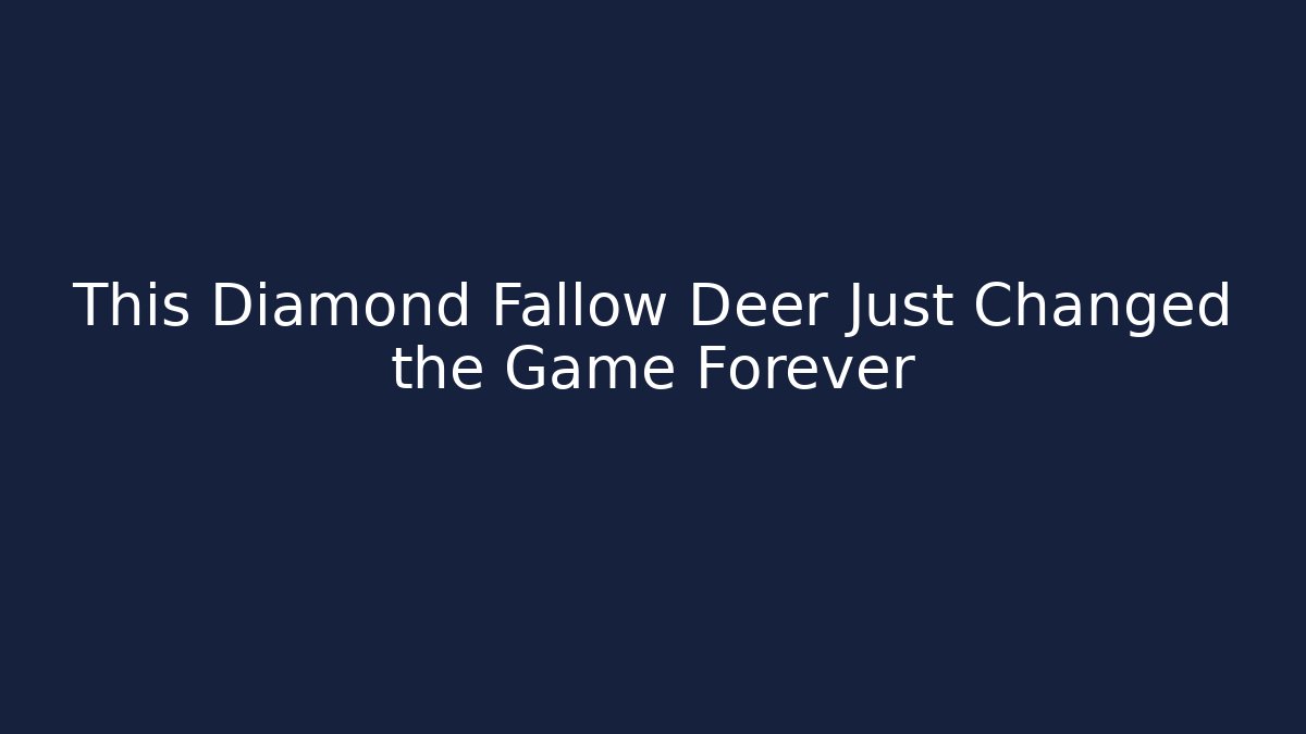 This Diamond Fallow Deer Just Changed the Game Forever - Create More Assets