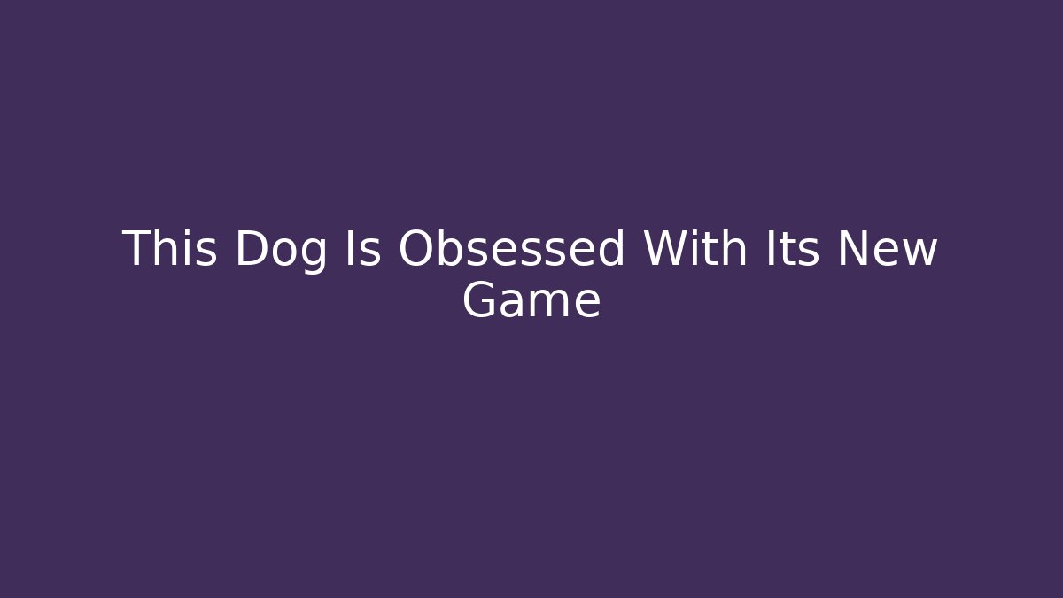 This Dog Is Obsessed With Its New Game