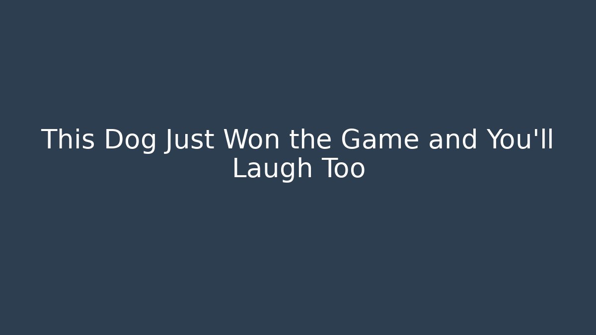 This Dog Just Won the Game and You'll Laugh Too