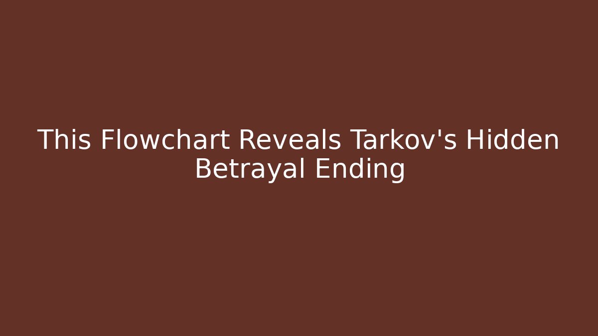 This Flowchart Reveals Tarkov's Hidden Betrayal Ending