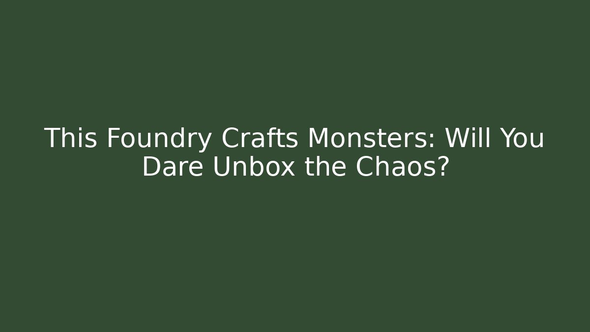 This Foundry Crafts Monsters: Will You Dare Unbox the Chaos?