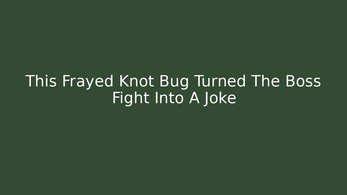 This Frayed Knot Bug Turned The Boss Fight Into A Joke