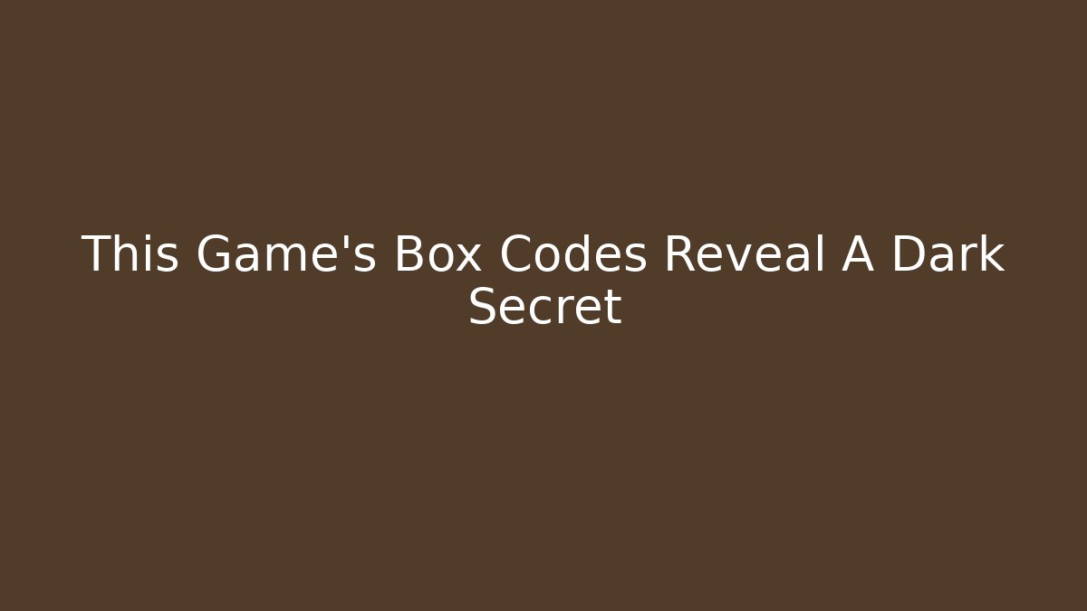 This Game's Box Codes Reveal A Dark Secret - Create More Assets