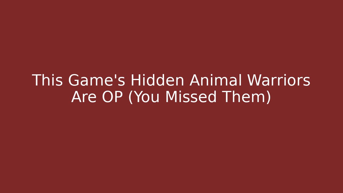 This Game's Hidden Animal Warriors Are OP (You Missed Them)