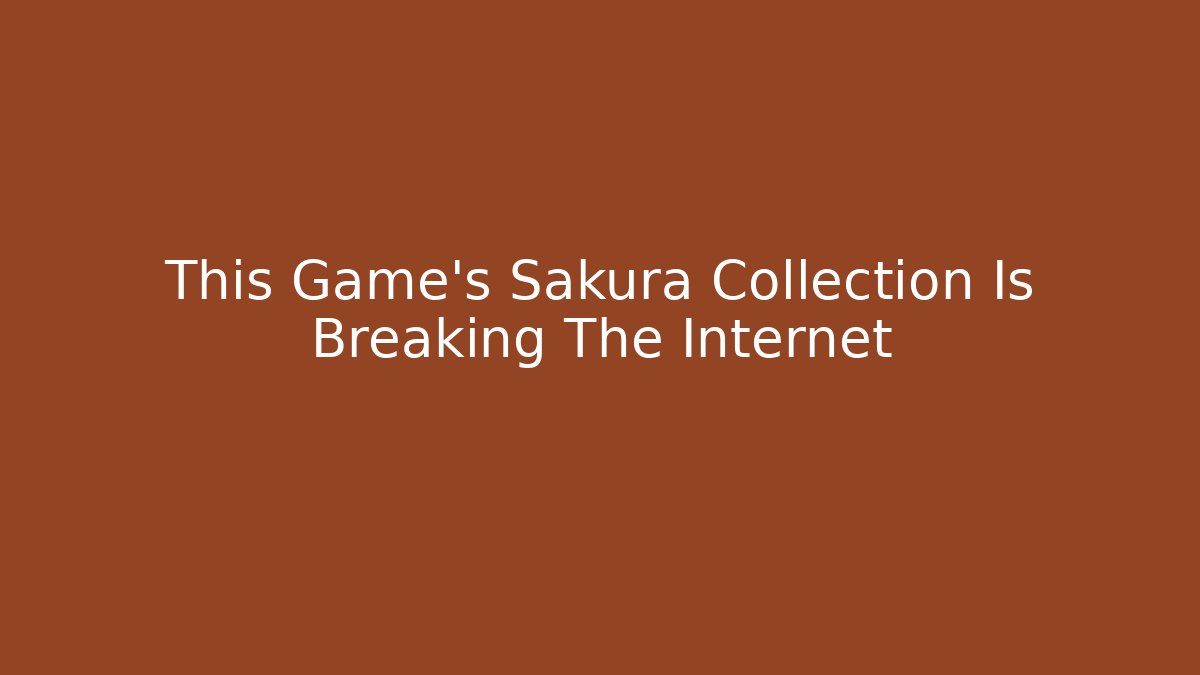 This Game's Sakura Collection Is Breaking The Internet
