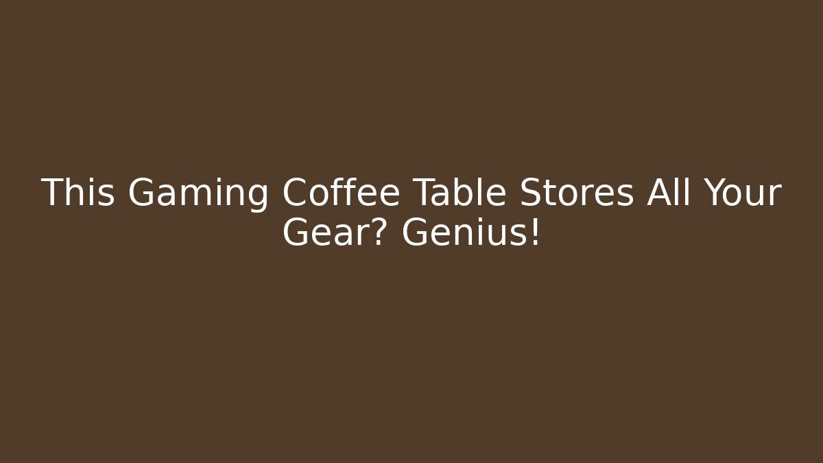 This Gaming Coffee Table Stores All Your Gear? Genius! - Create More Assets