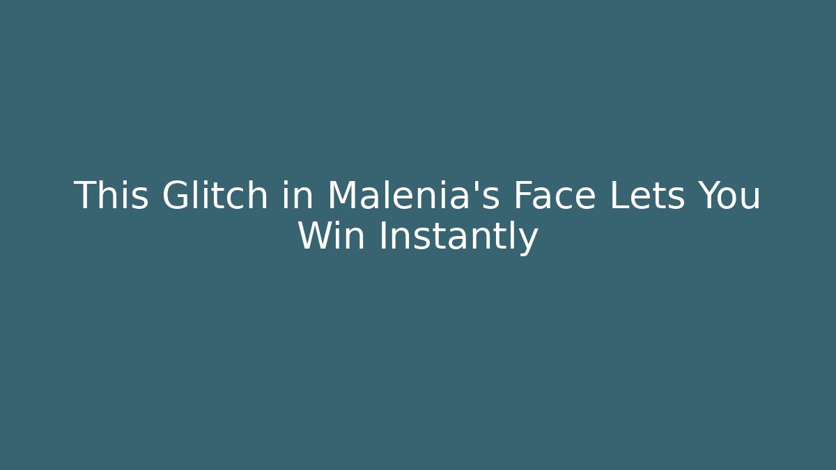 This Glitch in Malenia's Face Lets You Win Instantly - Create More Assets