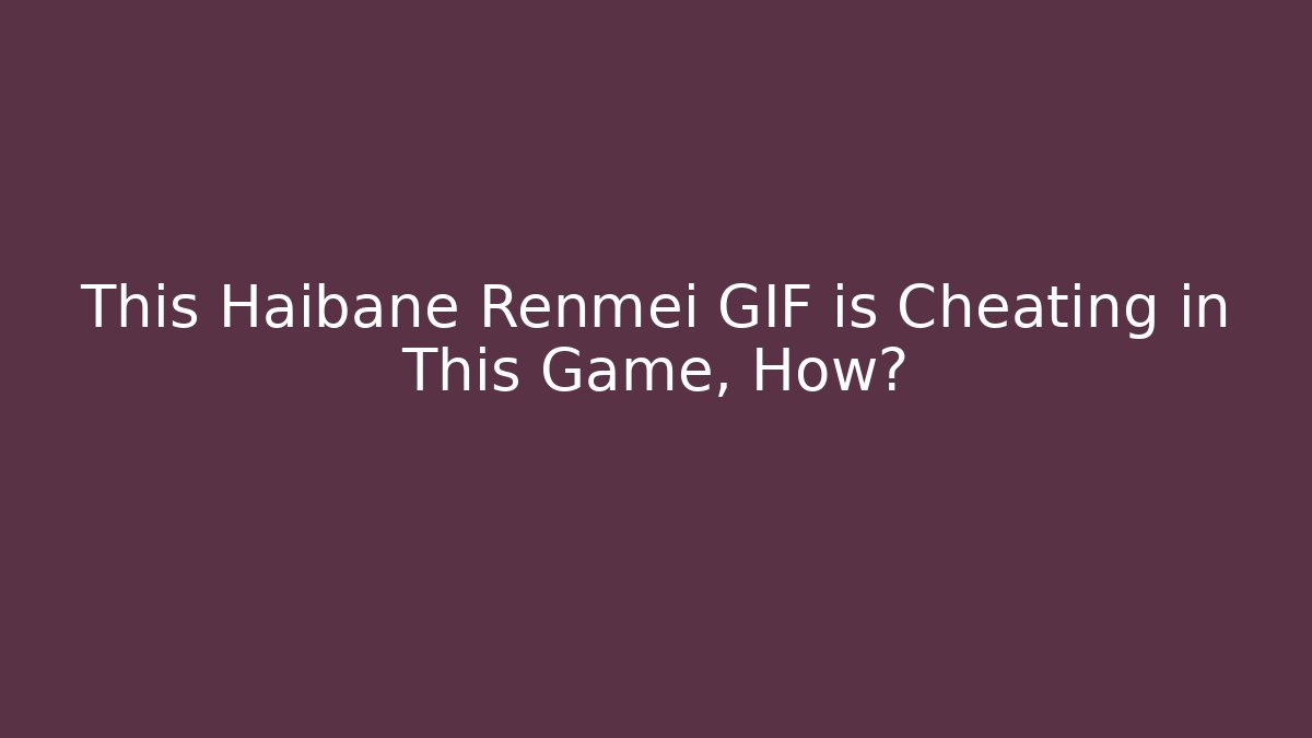 This Haibane Renmei GIF is Cheating in This Game, How?