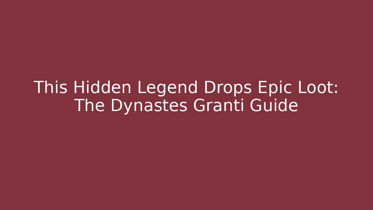 This Hidden Legend Drops Epic Loot: The Dynastes Granti Guide