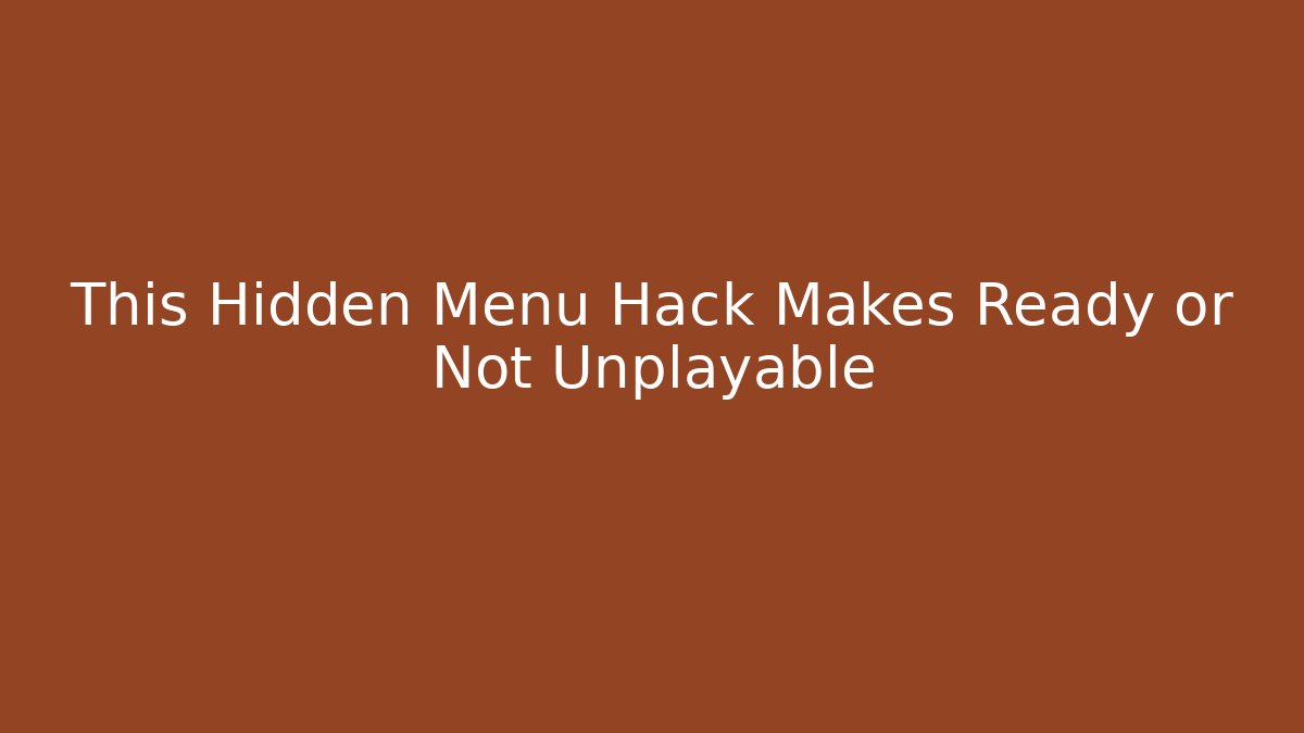 This Hidden Menu Hack Makes Ready or Not Unplayable