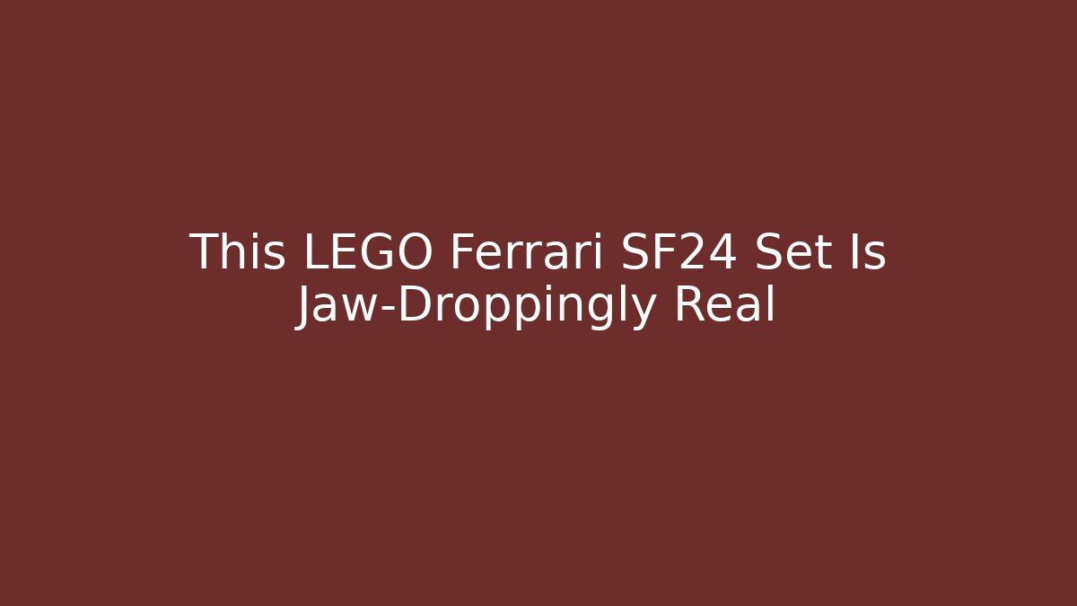 This LEGO Ferrari SF24 Set Is Jaw-Droppingly Real
