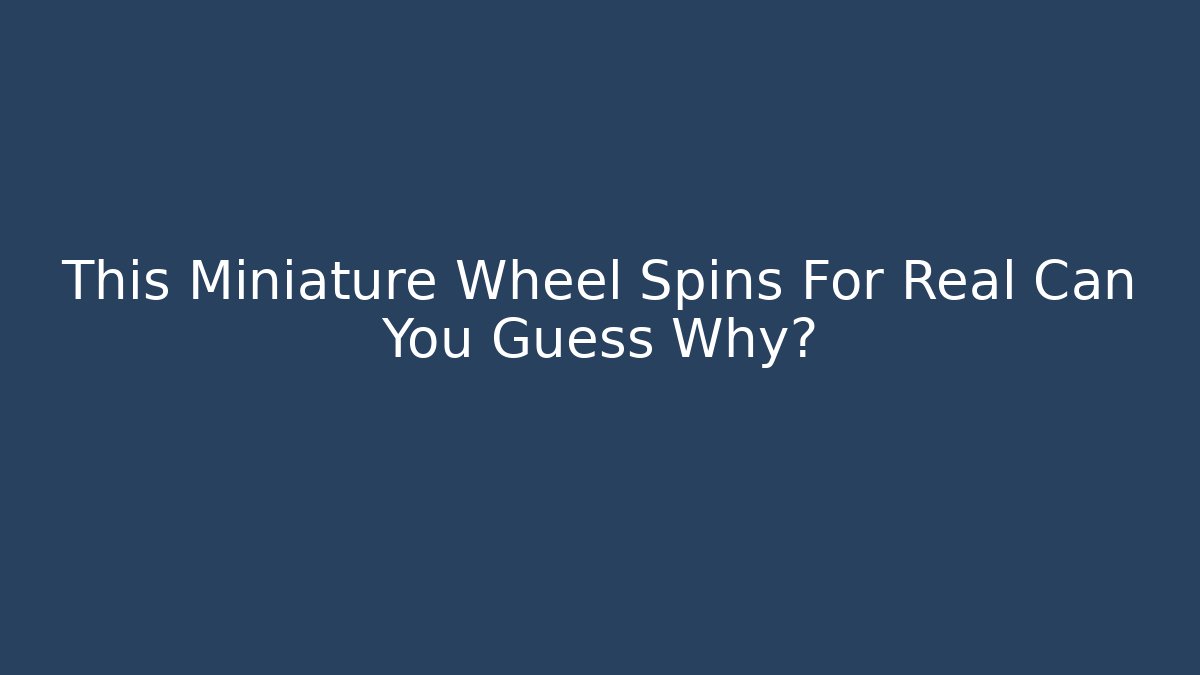 This Miniature Wheel Spins For Real Can You Guess Why?