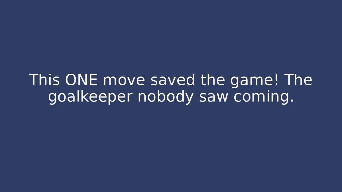 This ONE move saved the game! The goalkeeper nobody saw coming.
