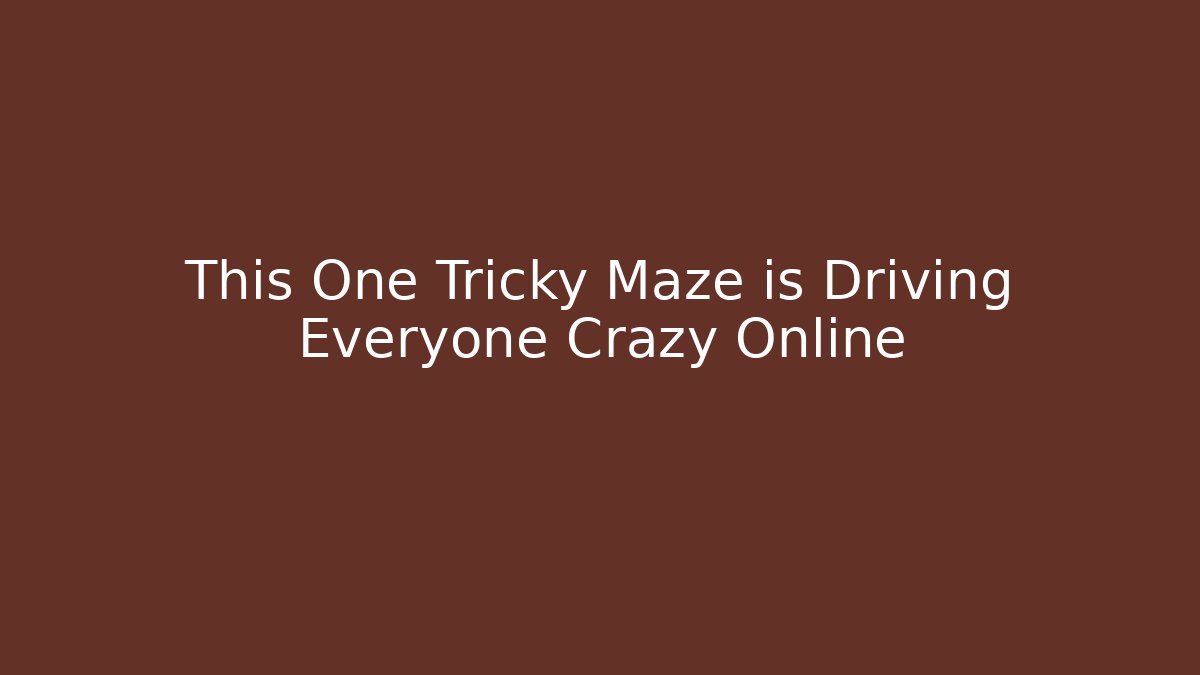 This One Tricky Maze is Driving Everyone Crazy Online