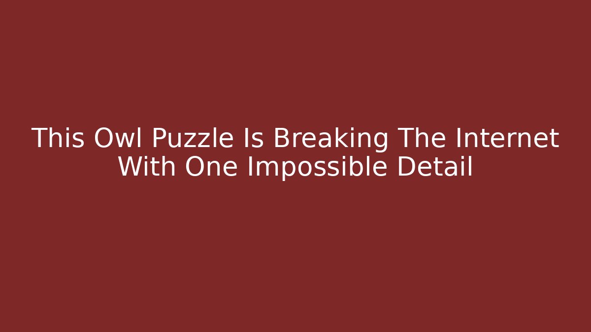 This Owl Puzzle Is Breaking The Internet With One Impossible Detail