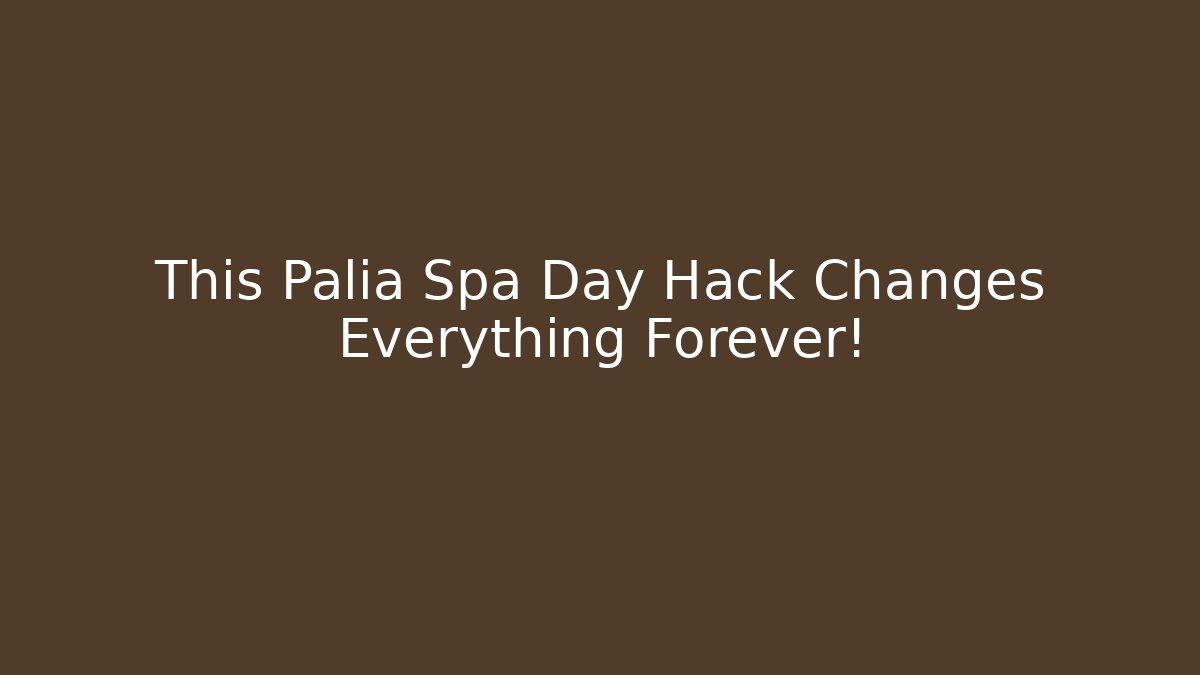 This Palia Spa Day Hack Changes Everything Forever! - Create More Assets