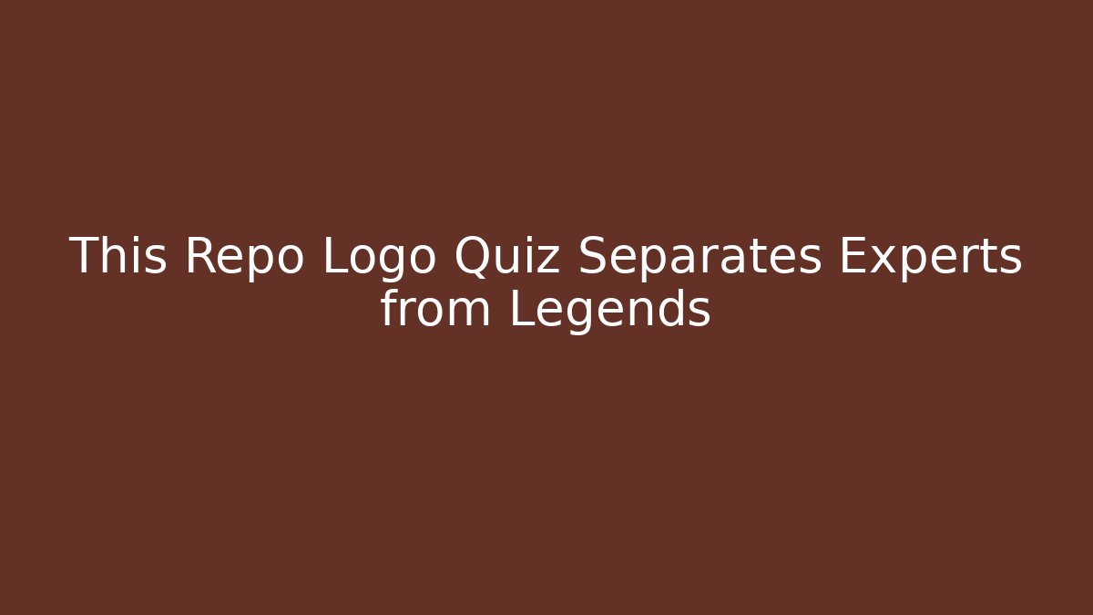 This Repo Logo Quiz Separates Experts from Legends - Create More Assets