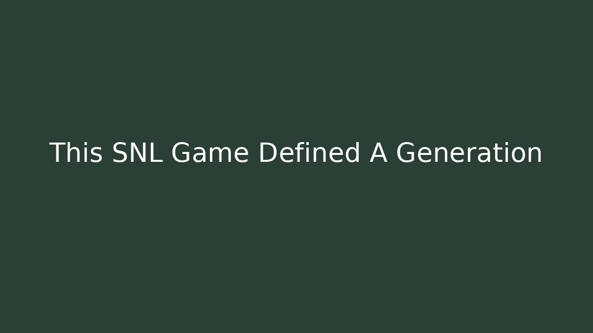 This SNL Game Defined A Generation - Create More Assets