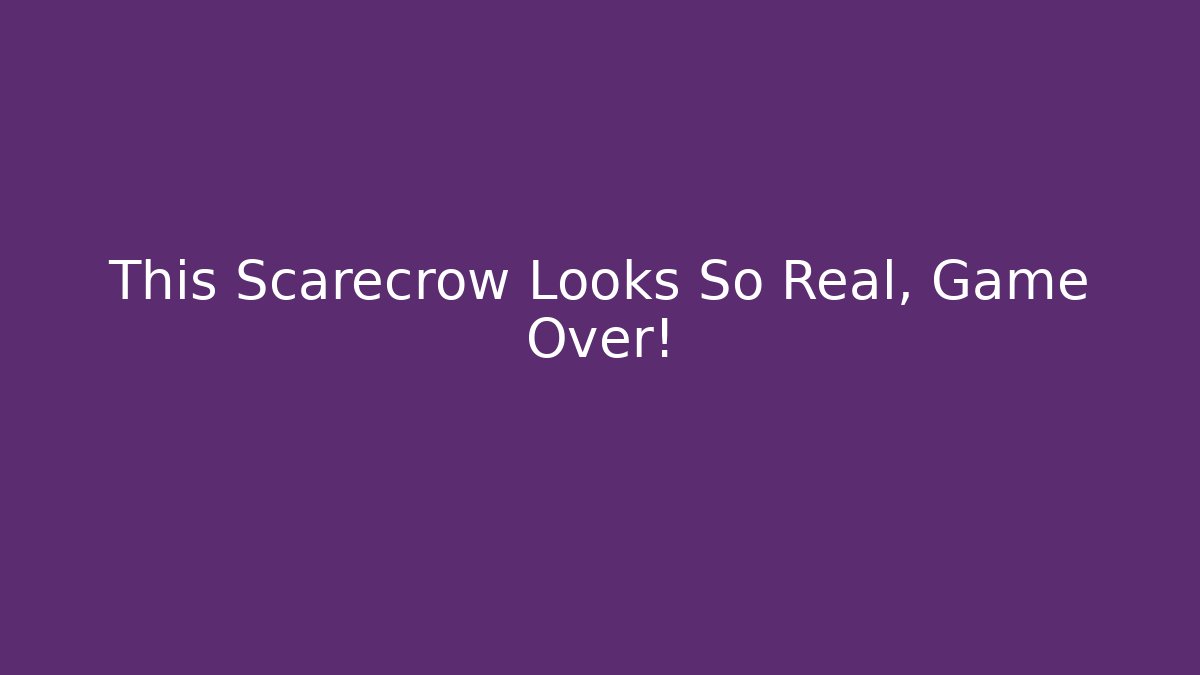 This Scarecrow Looks So Real, Game Over! - Create More Assets