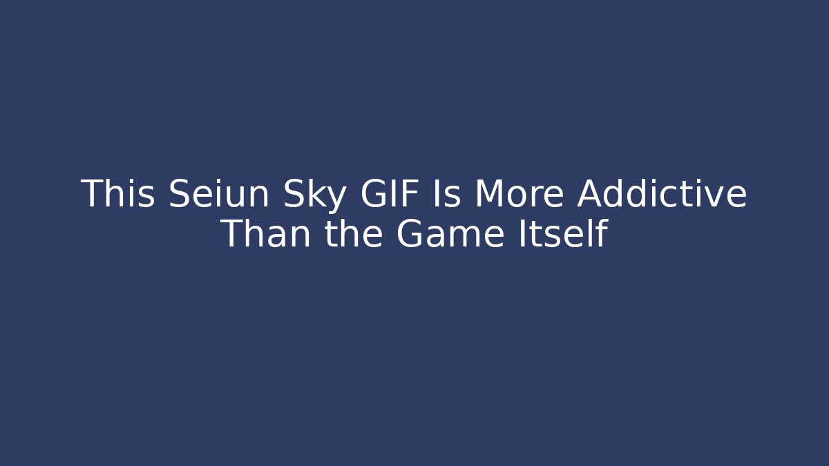 This Seiun Sky GIF Is More Addictive Than the Game Itself