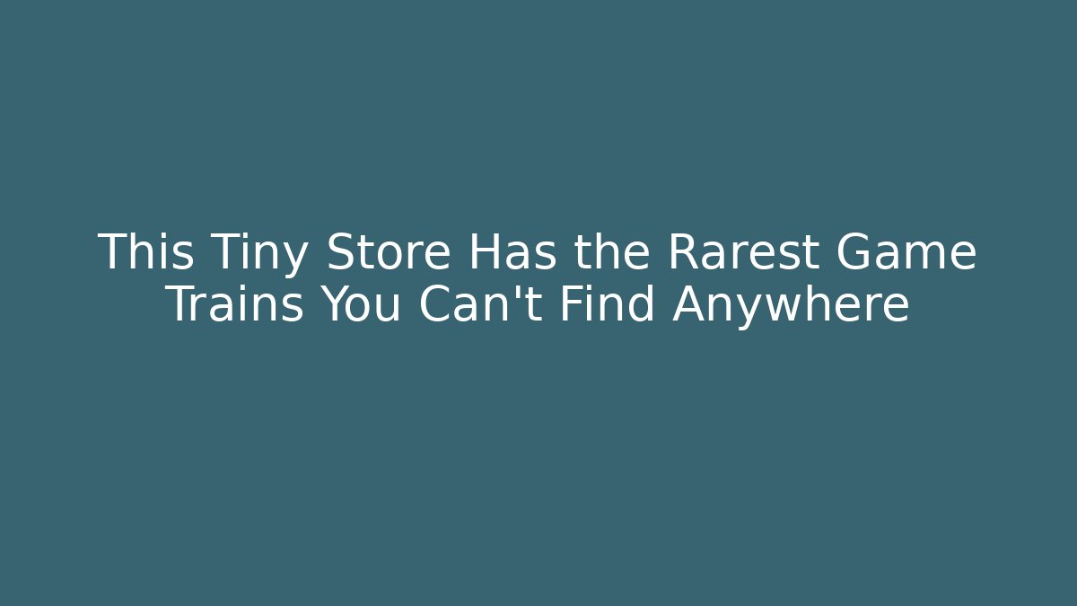 This Tiny Store Has the Rarest Game Trains You Can't Find Anywhere - Create More Assets