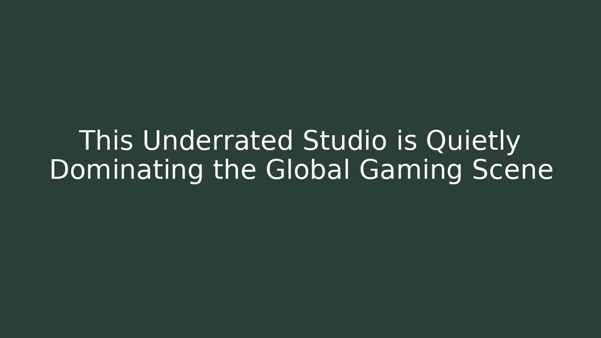 This Underrated Studio is Quietly Dominating the Global Gaming Scene - Create More Assets