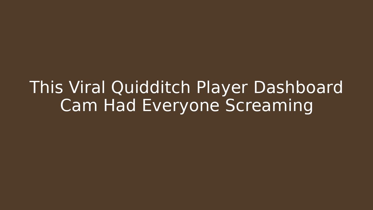 This Viral Quidditch Player Dashboard Cam Had Everyone Screaming